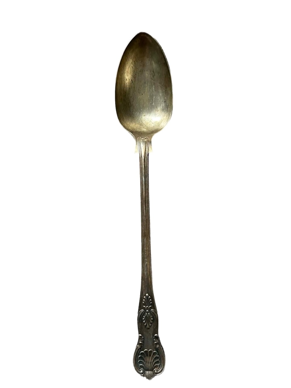 Sheffield England Silver Classic Serving Spoon Antique 13” Kings Pattern Elegant